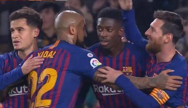 皇冠信用盘登2登3_梅西独造3球!登贝莱2分钟内2球双响皇冠信用盘登2登3,巴萨3球大胜晋级国王杯8强