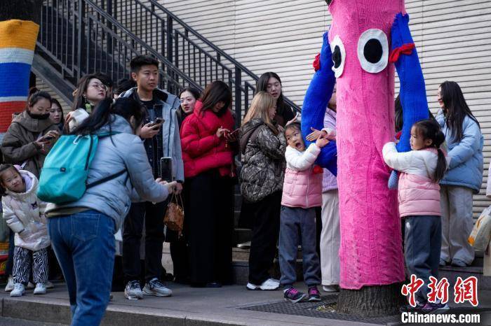 怎么申请皇冠信用網_北京:民众排队打卡胡同里的“毛衣树”