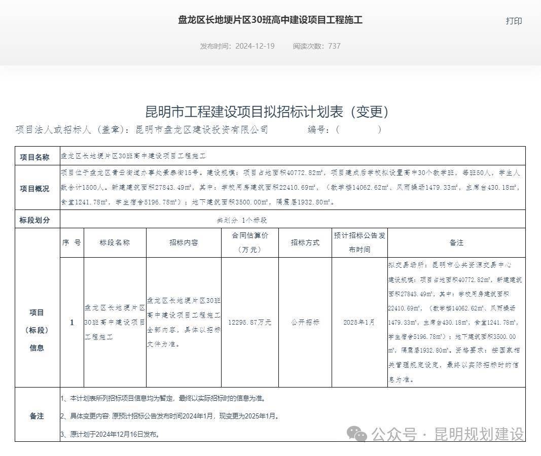 如何代理皇冠信用_投入1.23亿元如何代理皇冠信用!昆明计划在这里建一所30班高中