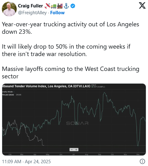 皇冠信用網怎么弄
_关税对美冲击已现:洛杉矶港卡车运输量大跌23%皇冠信用網怎么弄
,即将出现大规模裁员