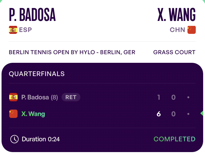 巴黎圣日耳曼v博塔福格RJ _收“退赛礼” 王欣瑜晋级柏林草地赛四强