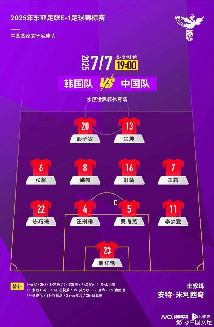 欧洲女子足球锦标赛
_东亚杯首轮王霜首发欧洲女子足球锦标赛
，但中国女足已无碾压韩国女足的绝对实力